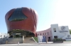 Falcon's hood at the Qatar Society of Al Gannas, Katara Cultural Village, Doha QA