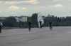 Wind surfing on the Southern runway,  Tempelhofer Feld, the old Berlin Tempelhof Airport DE