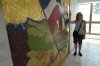Upstairs viewing the map of Dominican Replublic. Altar de la Patria, Parque Independencia, Santo Domingo DO