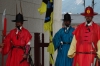 Colourful guards outside Gwanghwamun Gate, Gyeongbokgung Palace, Seoul KR