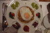 A Catalan dinner - breadcrumbs, egg and other delicacies. Sos del Rey Catolico ES