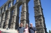 Hayden, Thea & Bruce at the Roman Aqueduct in Segovia ES