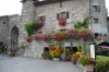 Entrance to Yvoire, ancient village on south (French) side of Lac Léman, famous for its flowers