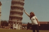 Thea's attempt to hold up the leaning tower of Pisa, Italy
