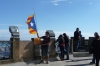 Terrace on Tibidabo and Catalan flag - it was very windy, Barcelona ES